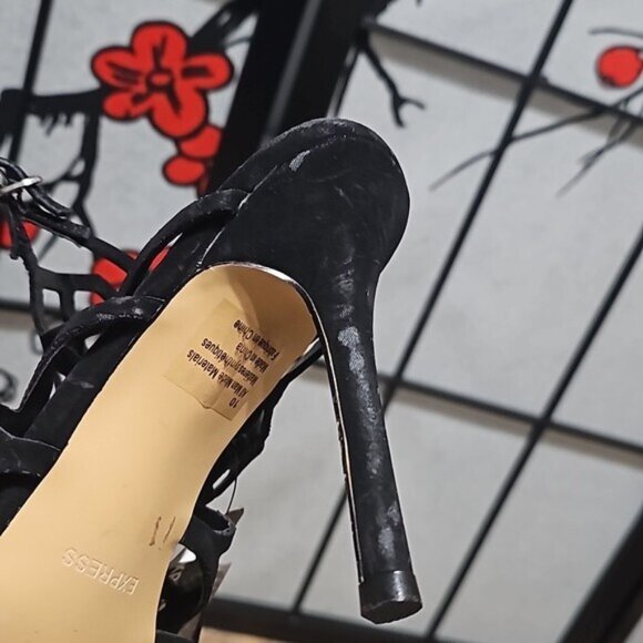 Express Caged Strappy High Heels Size 10 New - Picture 10 of 12